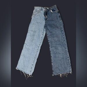 Dual blue-toned 90s Straight Jeans with frayed hem - 3/26